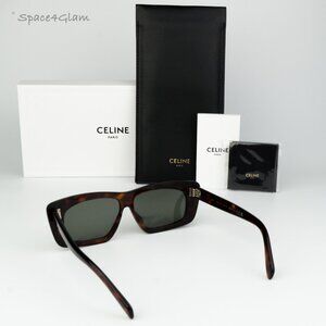 BRAND NEW Celine CL40259I 52N Havana Green Rectangle Unisex Sunglasses CL 40259I